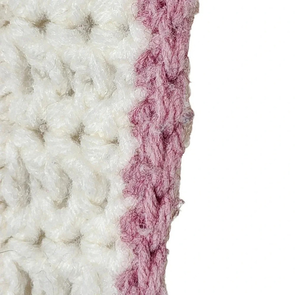 Vintage Handmade Floral Rose Crocheted Motif Granny Square Afghan Blanket 60x40 - Picture 12 of 13